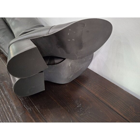 Steve Madden Black Faux Leather Lamar Over the Knee Boots/NWOB, Sz. 9M - Picture 7 of 8